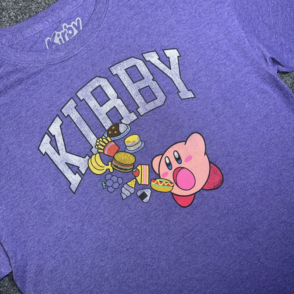 Nintendo Kirby Shirt Mens L Large 42-44 Purple Graphic Tee Short Sleeve